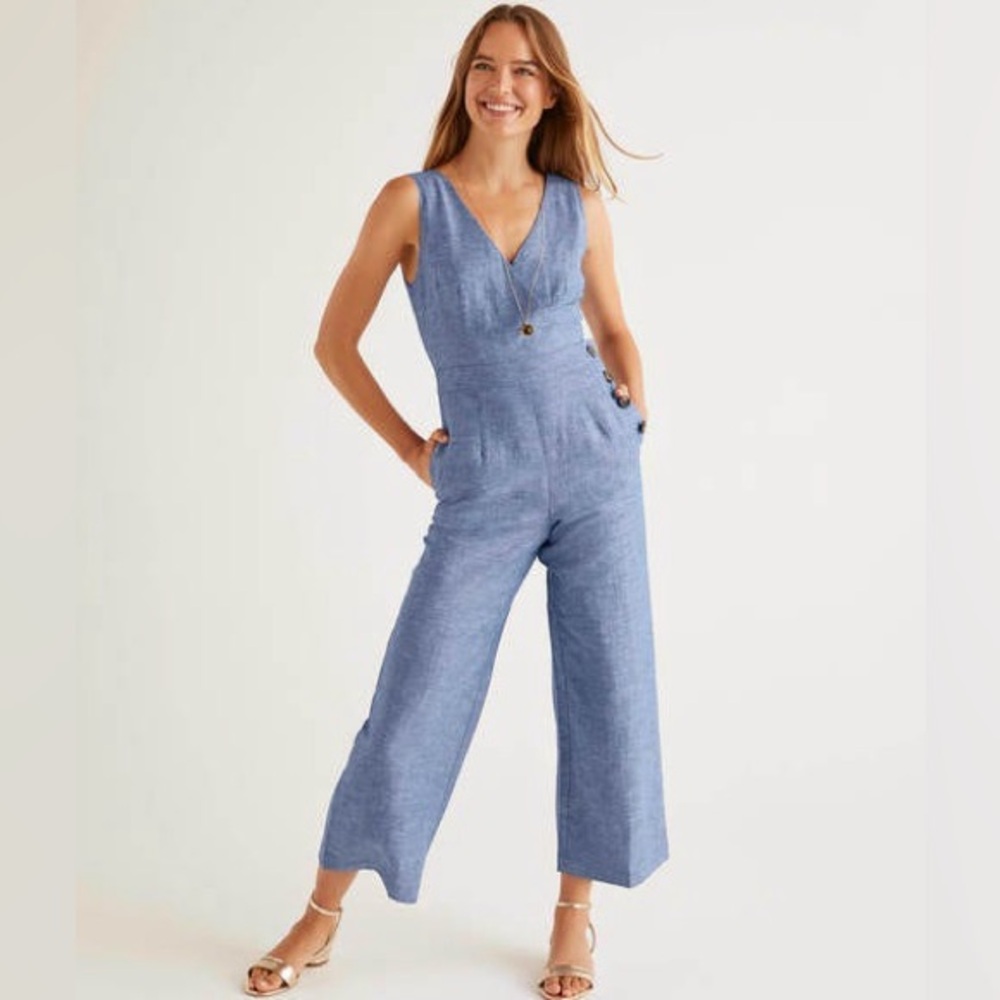 Boden Blue Sleeveless Jumpsuit - Picture 5 of 10